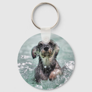 Doggy Paddle Cute Dog Swimming Sleutelhanger