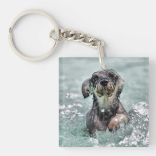 Doggy Paddle Cute Dog Swimming Sleutelhanger