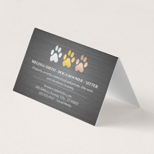 Doggy Paw Prints | Dierendiensten Visitekaartje (Achterkant)