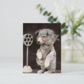 Doggy Radio Star Briefkaart (Staand voorkant)