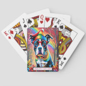 Doggy Rainbow Dreams Monogram Kinder Match Game Pokerkaarten (Achterkant)