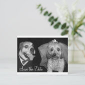 Doggy Save the Date Aankondigingskaart (Staand voorkant)