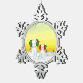 doggy snowman/ snowdog tin sneeuwvlok ornament (Rechts)