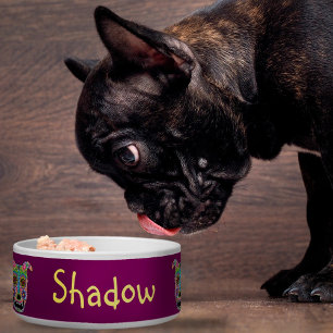 Doggy sugar skull bowl - aanpasbaar voerbakje