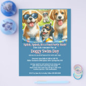 Doggy Swim Day Pool Party Invitation Flyer (Enkel)