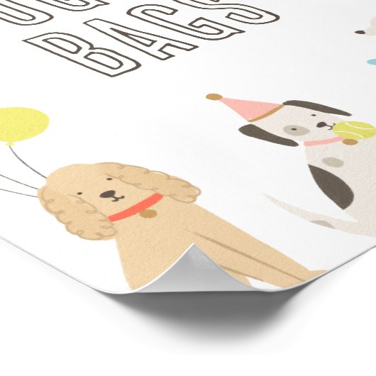 Doggy Tassen Puppy Party Verjaardag Favorieten Tek Poster (Hoek)