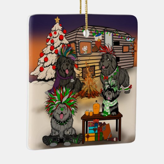 Doggy Trailer Park Keramisch Ornament (Rechts)