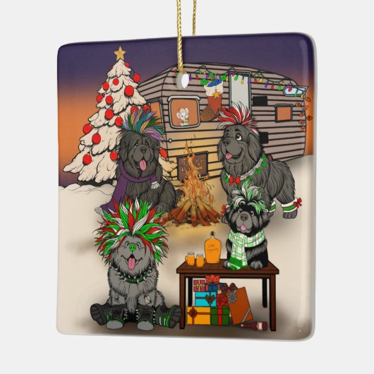 Doggy Trailer Park Keramisch Ornament (Links)