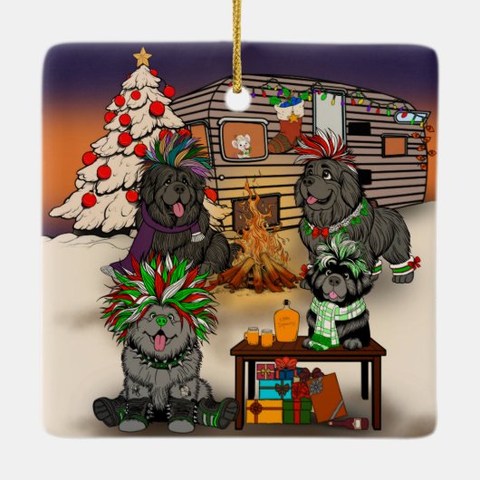 Doggy Trailer Park Keramisch Ornament (Achterkant)