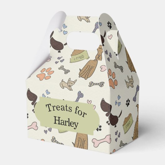 Doggy Treats Favor Box Bedankdoosjes (Voorkant Zijde)
