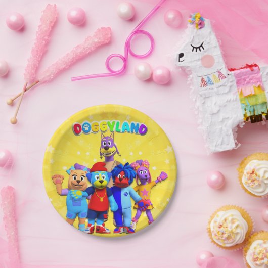 Doggyland Borden Papieren Bordje (Feest)