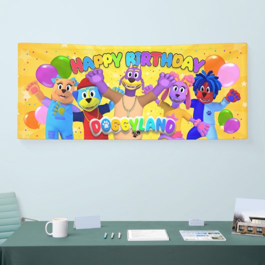 Doggyland Verjaardagsbanner (groot) Spandoek (Beurs)