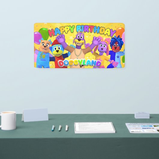 Doggyland verjaardagsbanner spandoek (Beurs)