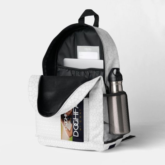 DOGHFA BEDRUKTE RUGZAK (Achterkan Hoek Rechts (Open))