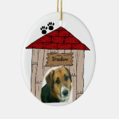 Doghouse Gepersonaliseerd Dog Photo Keepslag Keramisch Ornament (Rechts)