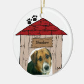 Doghouse Gepersonaliseerd Dog Photo Keepslag Keramisch Ornament (Links)