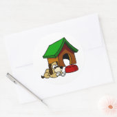 Doghouse Scene Ronde Sticker (Envelop)