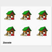 Doghouse Scene Ronde Sticker (Vel)