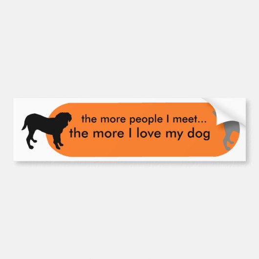 Dogism's "True Love"-Sinaasappel Bumpersticker (Voorkant)
