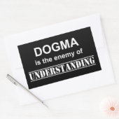 Dogma is de vijand van begrip rechthoekige sticker (Envelop)