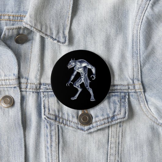 Dogman Cryptid Beast Ronde Button 7,6 Cm (In situ)