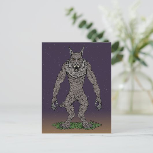 Dogman Cryptid of Weerwolf Briefkaart (Staand voorkant)