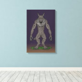 Dogman Cryptid of Weerwolf Canvas Afdruk (Insitu (Houten vloer))