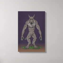 Dogman Cryptid of Weerwolf Canvas Afdruk