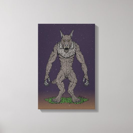 Dogman Cryptid of Weerwolf Canvas Afdruk (Voorkant)