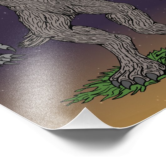 Dogman Cryptid of Weerwolf Foto Afdruk (Hoek)