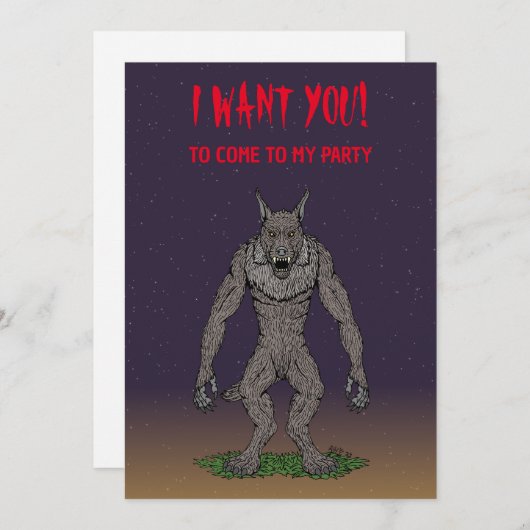 Dogman Cryptid of Weerwolf Kaart (Voorkant / Achterkant)