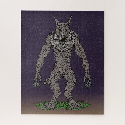 Dogman Cryptid of Weerwolf Legpuzzel (Verticaal)