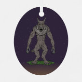 Dogman Cryptid of Weerwolf Metalen Ornament (Achterkant)
