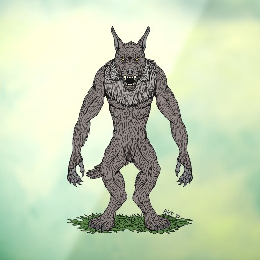 Dogman Cryptid of Weerwolf Raamsticker (Vel 3)