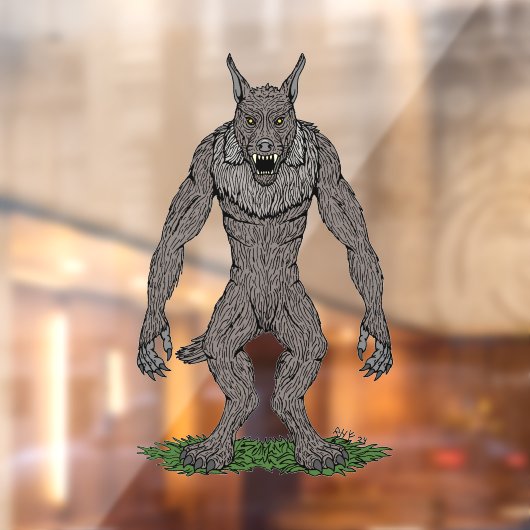 Dogman Cryptid of Weerwolf Raamsticker (Vel 2)