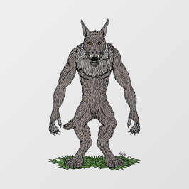 Dogman Cryptid of Weerwolf Raamsticker
