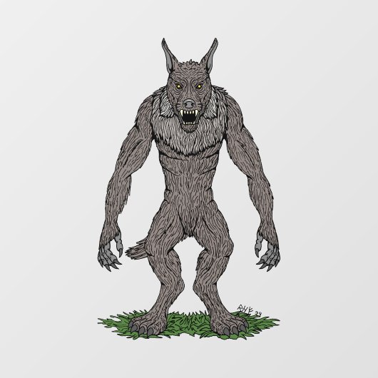 Dogman Cryptid of Weerwolf Raamsticker (Vel)