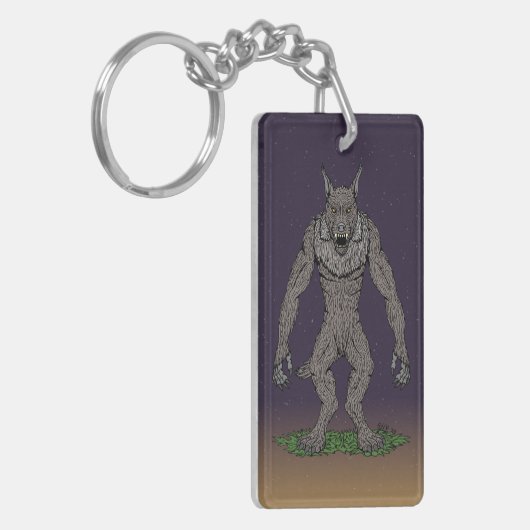 Dogman Cryptid of Weerwolf Sleutelhanger (Voorkant Links)