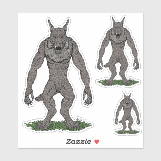 Dogman Cryptid of Weerwolf Sticker (Vel)