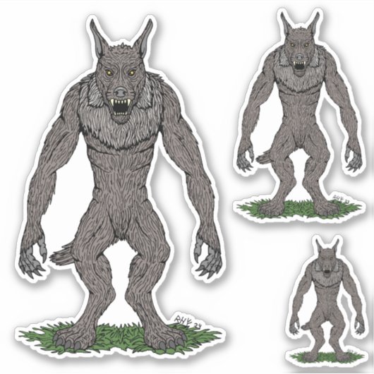 Dogman Cryptid of Weerwolf Sticker (Voorkant)