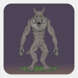 Dogman Cryptid of Weerwolf Vierkante Sticker