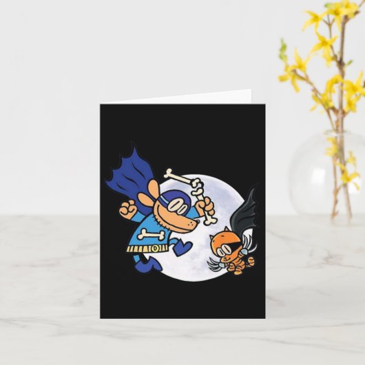 Dogman en kat onmisbaar voor Kind Kaart (Gele Bloem)