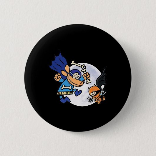 Dogman en kat onmisbaar voor Kind Ronde Button 5,7 Cm (Voorkant)