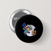 Dogman en kat onmisbaar voor Kind Ronde Button 5,7 Cm (Voorkant /achterkant)