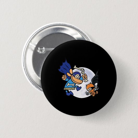 Dogman en kat onmisbaar voor Kind Ronde Button 5,7 Cm (Voorkant /achterkant)