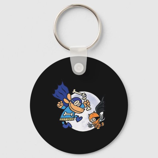 Dogman en kat onmisbaar voor Kind Sleutelhanger (Voorkant)