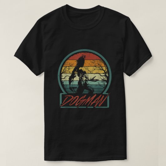 Dogman Retro Michigan Wisconsin Werewolf Cryptid T-shirt (Design voorkant)