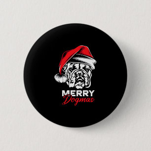 Dogmas Engelse Bulldog Kerstmis  Ronde Button 5,7 Cm
