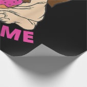 Dognut Rechter Pug Dog eet Donut Cadeaupapier (Hoek)