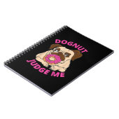 Dognut Rechter Pug Dog eet Donut Notitieboek (Linkerzijde)